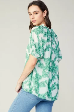 Current Air Abstract Motif Top DEEPMINT Clearance