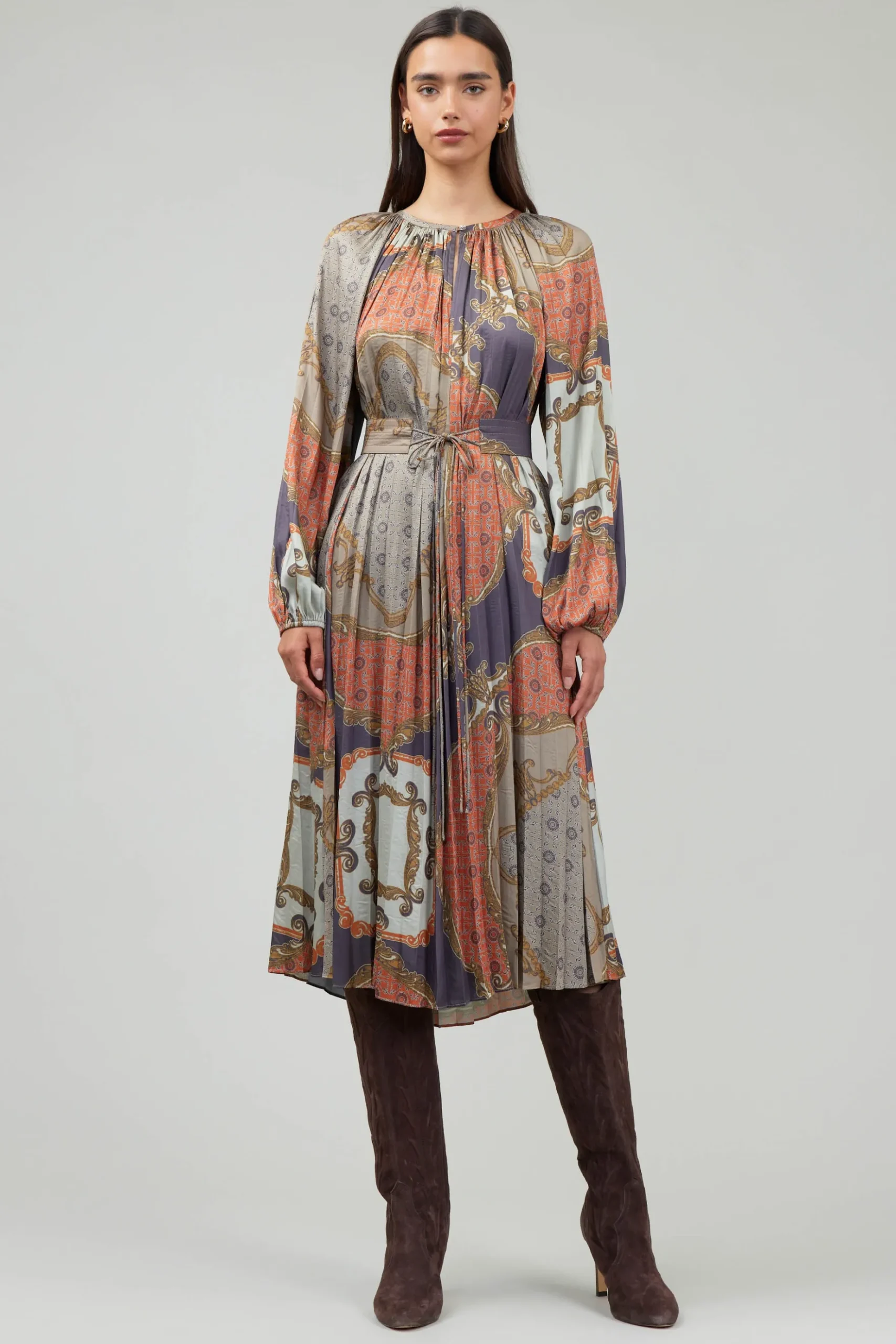 Current Air Adelaide Midi Dress BROWNMLT Best
