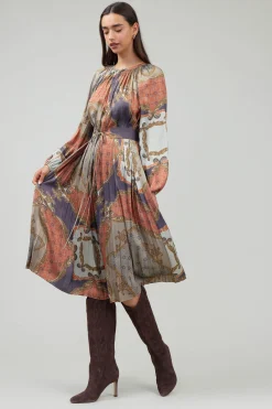 Current Air Adelaide Midi Dress BROWNMLT Best