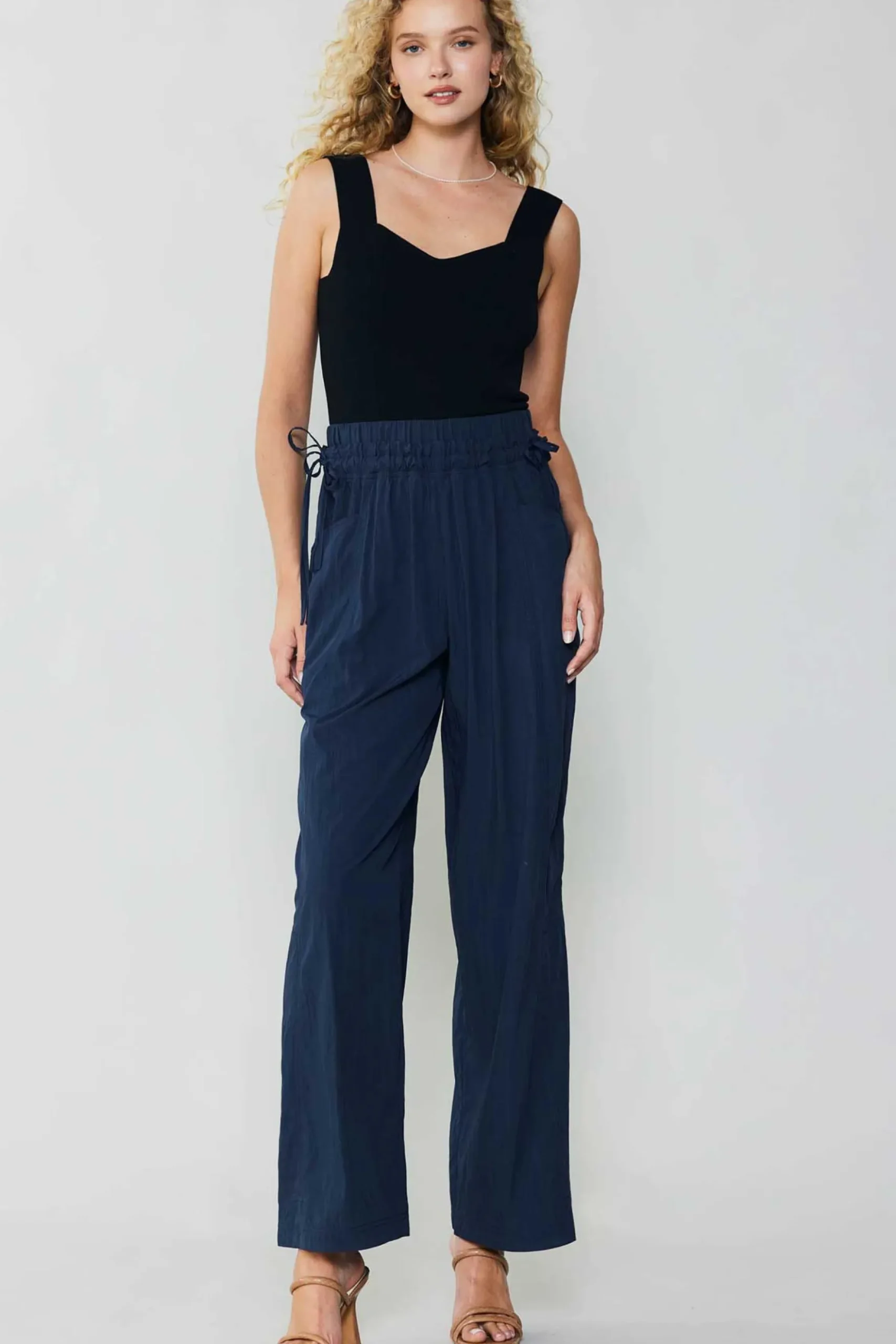 Current Air Adjustable Waist Pants NAVY Fashion
