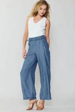 Current Air Adjustable Waist Pants CHAMBRAY Fashion