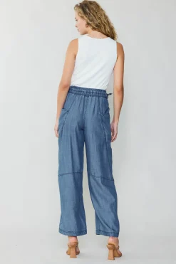 Current Air Adjustable Waist Pants CHAMBRAY Fashion