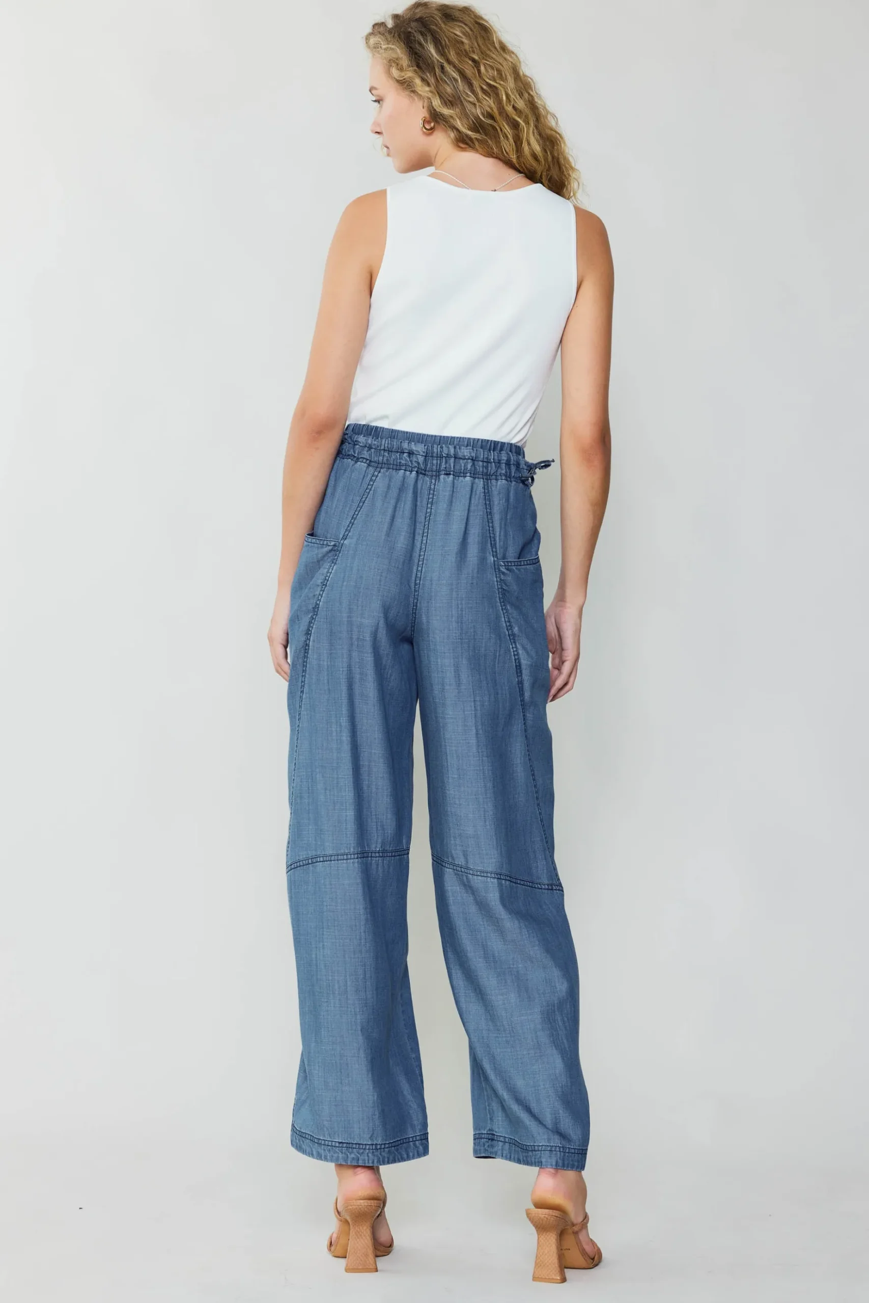 Current Air Adjustable Waist Pants CHAMBRAY Fashion