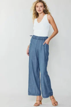 Current Air Adjustable Waist Pants CHAMBRAY Fashion