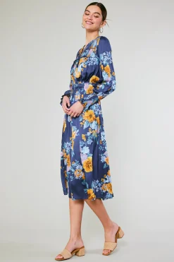 Current Air Aida Floral Midi Dress FloralBlueMlt Online