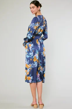 Current Air Aida Floral Midi Dress FloralBlueMlt Online