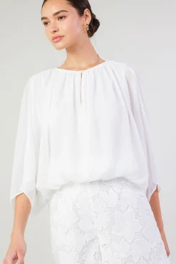 Current Air Alessia Dolman Sleeved Blouse WHITE Discount