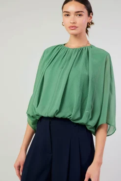 Current Air Alessia Dolman Sleeved Blouse LEAFGREEN Hot