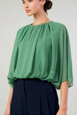 Current Air Alessia Dolman Sleeved Blouse LEAFGREEN Hot