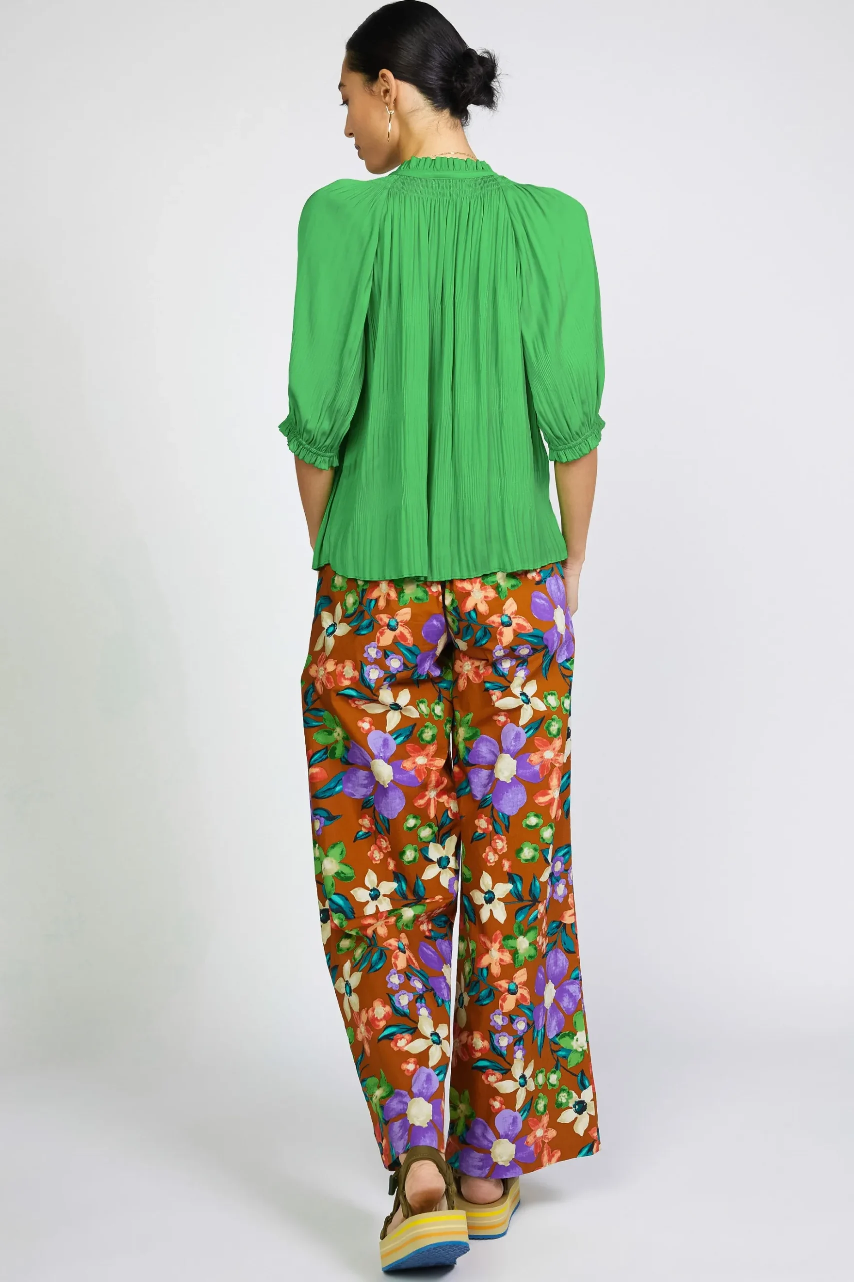 Current Air Angelica Pleated Blouse SPRINGGREEN Fashion