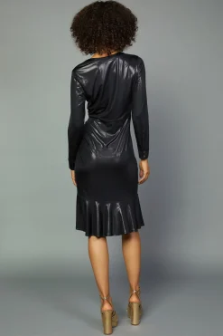 Current Air Asymmetrical Button Dress BLACK Sale