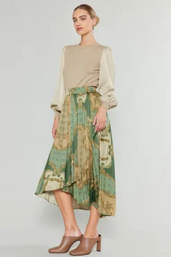 Current Air Asymmetrical Vintage Print Skirt OLIVEMLT Best