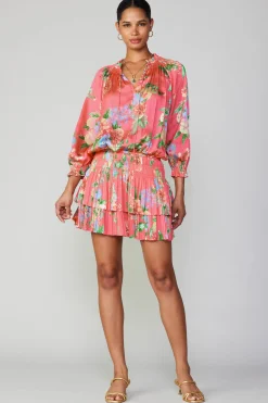 Current Air Aurelie Floral Mini Dress BRINKPINK Clearance