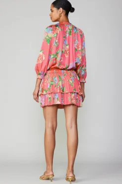 Current Air Aurelie Floral Mini Dress BRINKPINK Clearance
