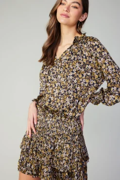 Current Air Aurelie Floral Print Mini Dress BLACKFLORAL Online