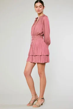 Current Air Aurelie Pleated Mini Dress ROSE Outlet