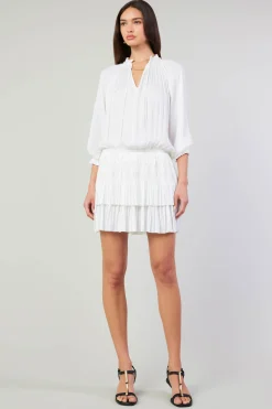 Current Air Aurelie Pleated Mini Dress WHITE Fashion