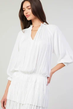 Current Air Aurelie Pleated Mini Dress WHITE Fashion