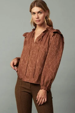 Current Air Autumn Puff Sleeve Blouse CARAMEL Discount