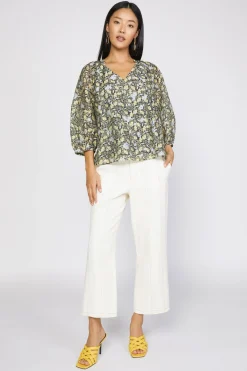 Current Air Baroque Floral Raglan Blouse BLACKFLORAL New
