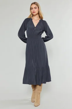 Current Air Belle Midi Dress CHARCOAL Best
