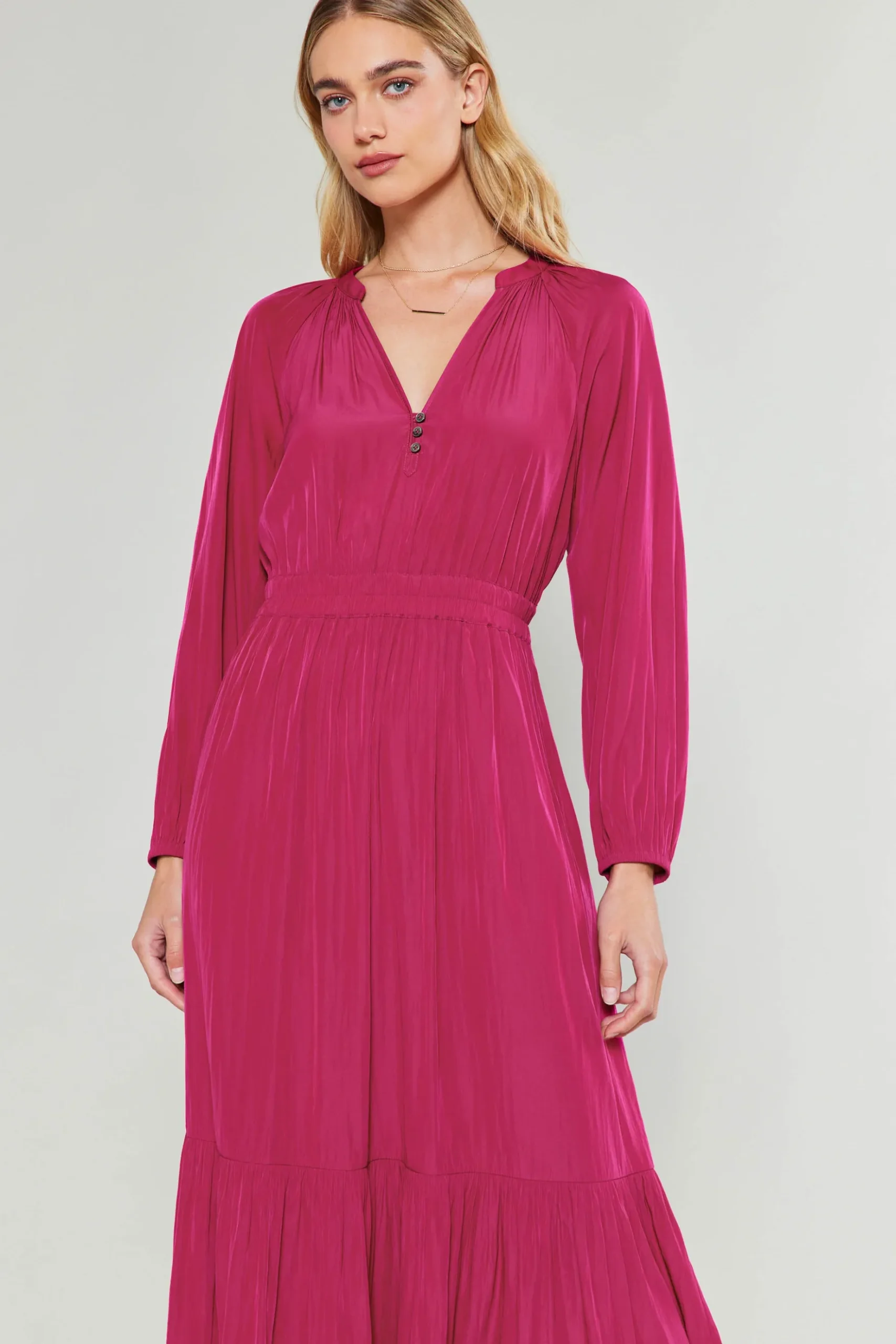 Current Air Belle Midi Dress DEEPFUCHSIA Clearance