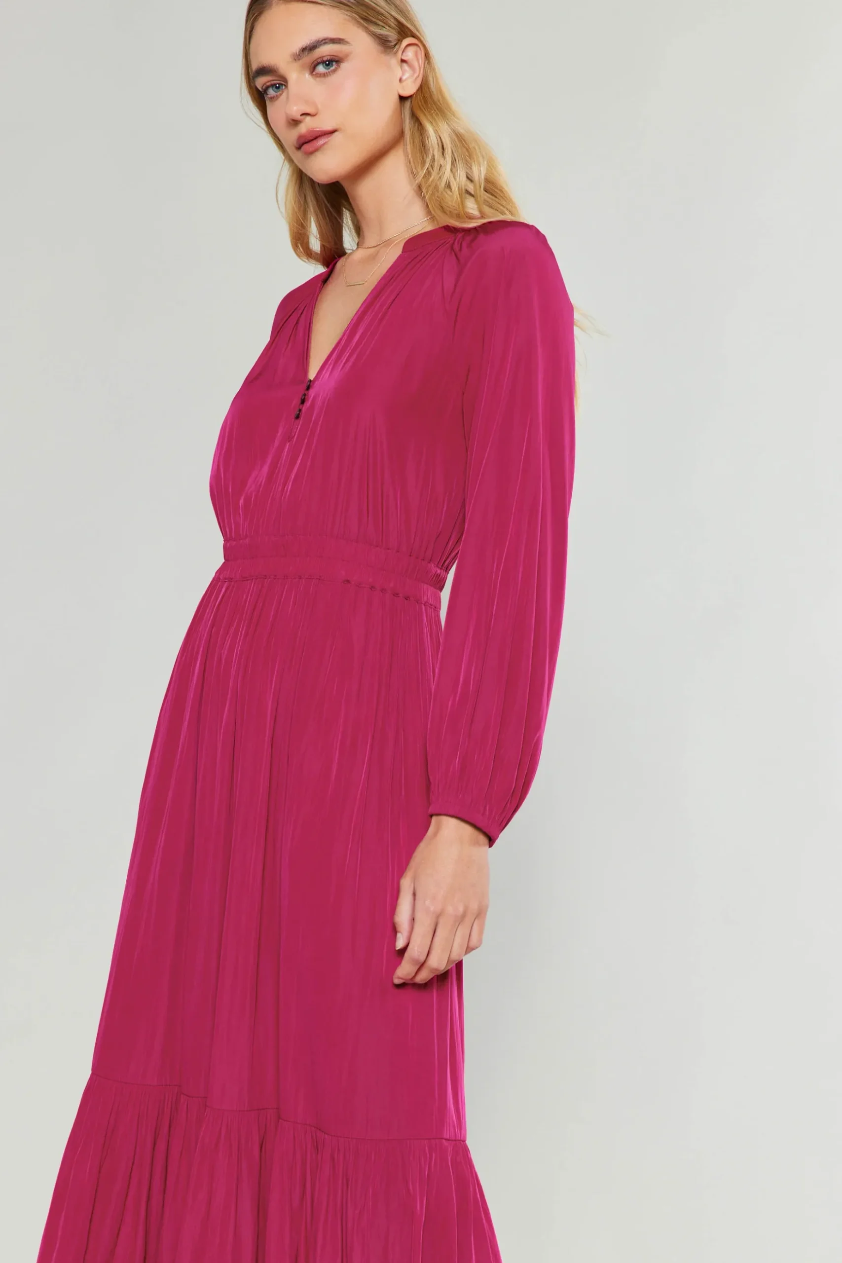 Current Air Belle Midi Dress DEEPFUCHSIA Clearance