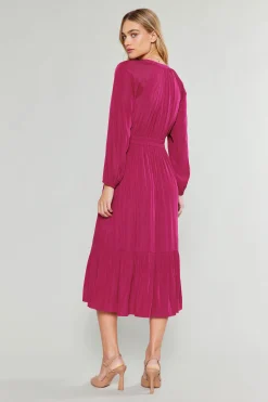 Current Air Belle Midi Dress DEEPFUCHSIA Clearance
