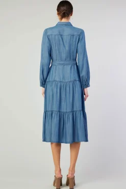 Current Air Belted Collar Shirt Dress CHAMBRAY Clearance