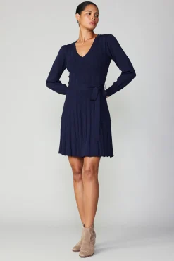 Current Air Belted Knit Mini Dress NAVY Sale