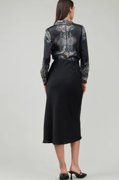 Current Air Bias Midi Skirt BLACK Outlet