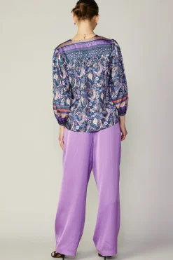 Current Air Border Print Paisley Top INDIGOFLORALMLT Online