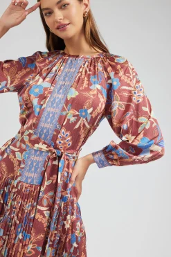 Current Air Botanical High Neck Dress CHESTNUTMLT Clearance