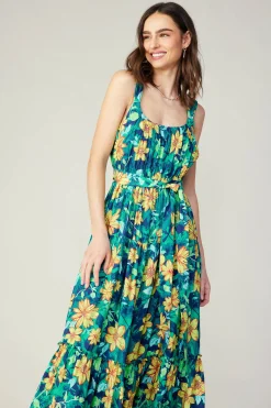 Current Air Botanical Tiered Ruffle Dress YELLOWFLORALMLT Best