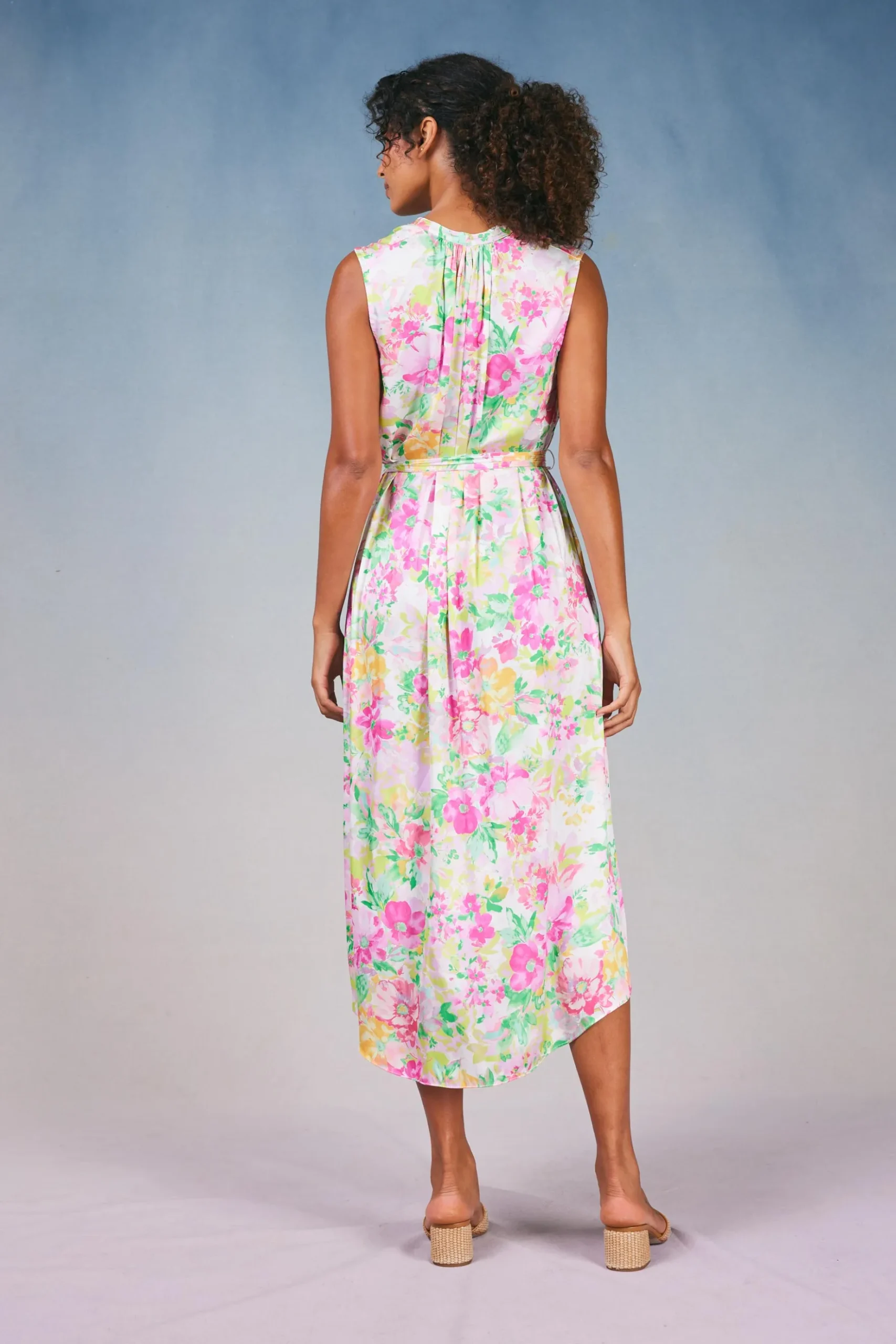 Current Air Botanical Watercolor Midi Dress PINKMLTFLORAL Sale