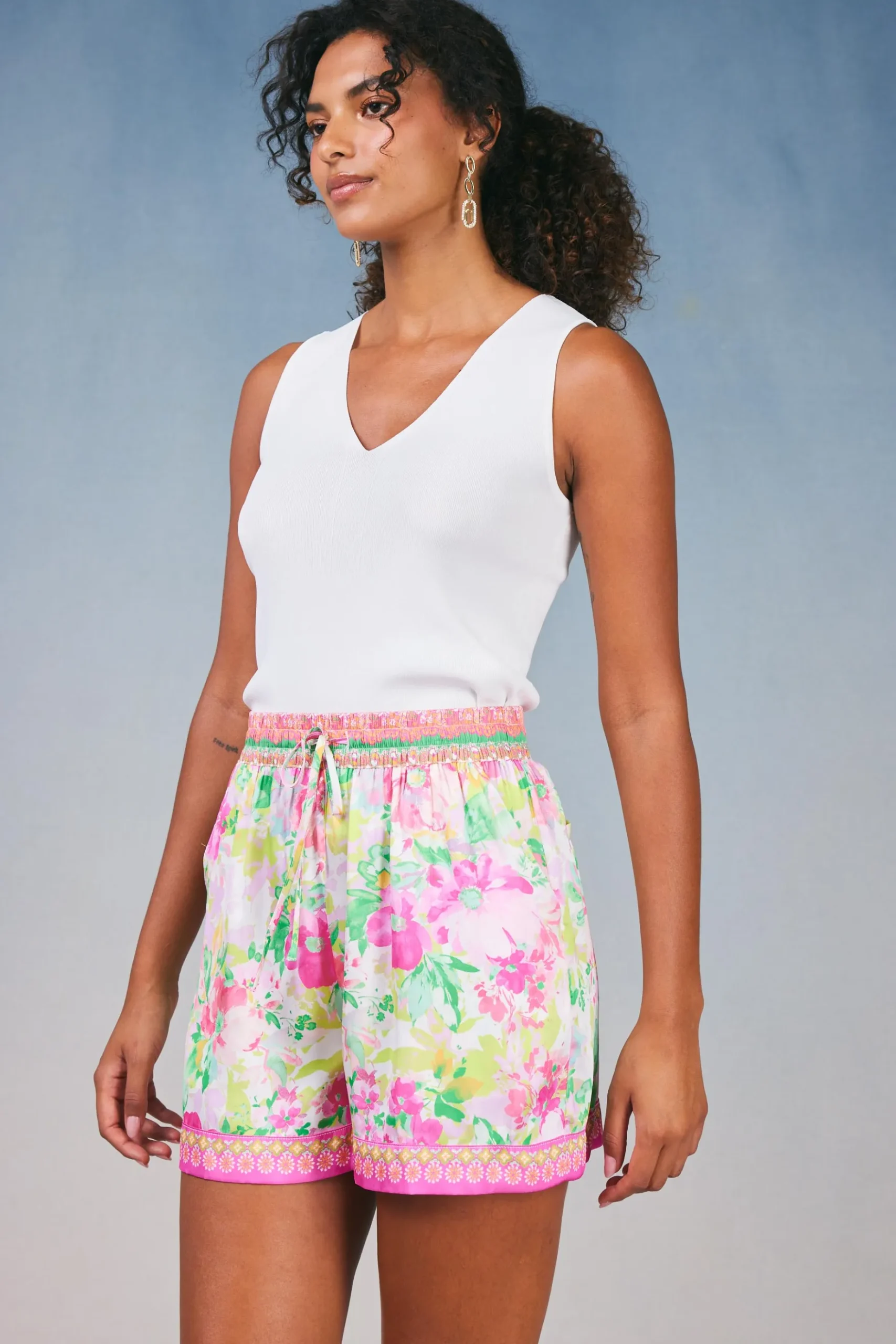 Current Air Botanical Watercolor Shorts PINKMLTFLORAL Fashion