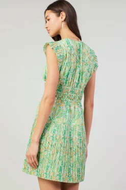 Current Air Briene Pleated Mini Dress GREENMLT Best