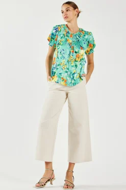 Current Air Brooklyn Crinkle Top AQUA Sale