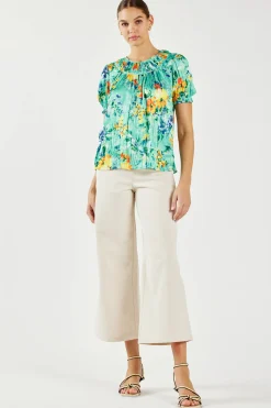 Current Air Brooklyn Crinkle Top AQUA Sale