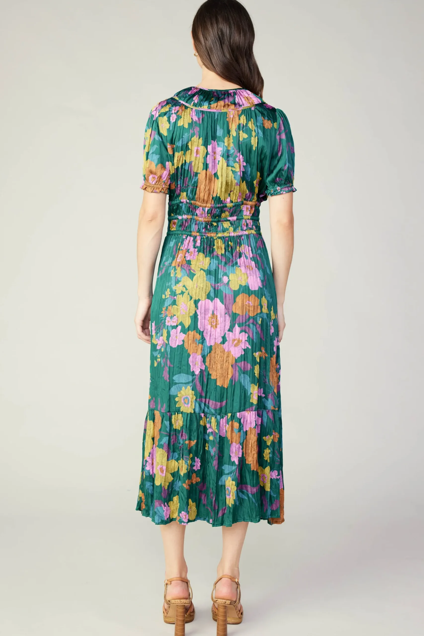 Current Air Brooklyn Floral Midi Dress GREENFLORAL Hot