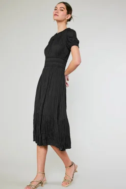 Current Air Brooklyn Pleated Midi Dress BLACK Sale