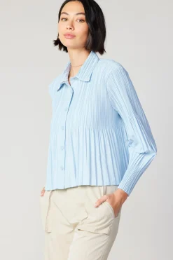 Current Air Button Down Pleated Top PASTELBLUE Best