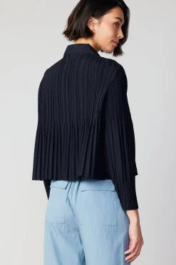 Current Air Button Down Pleated Top BLACK Online