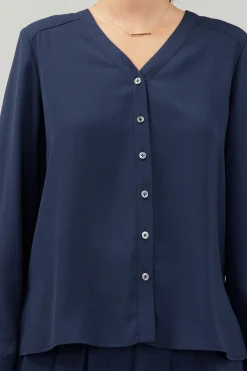 Current Air Buttondown Blouse SLATENAVY Best