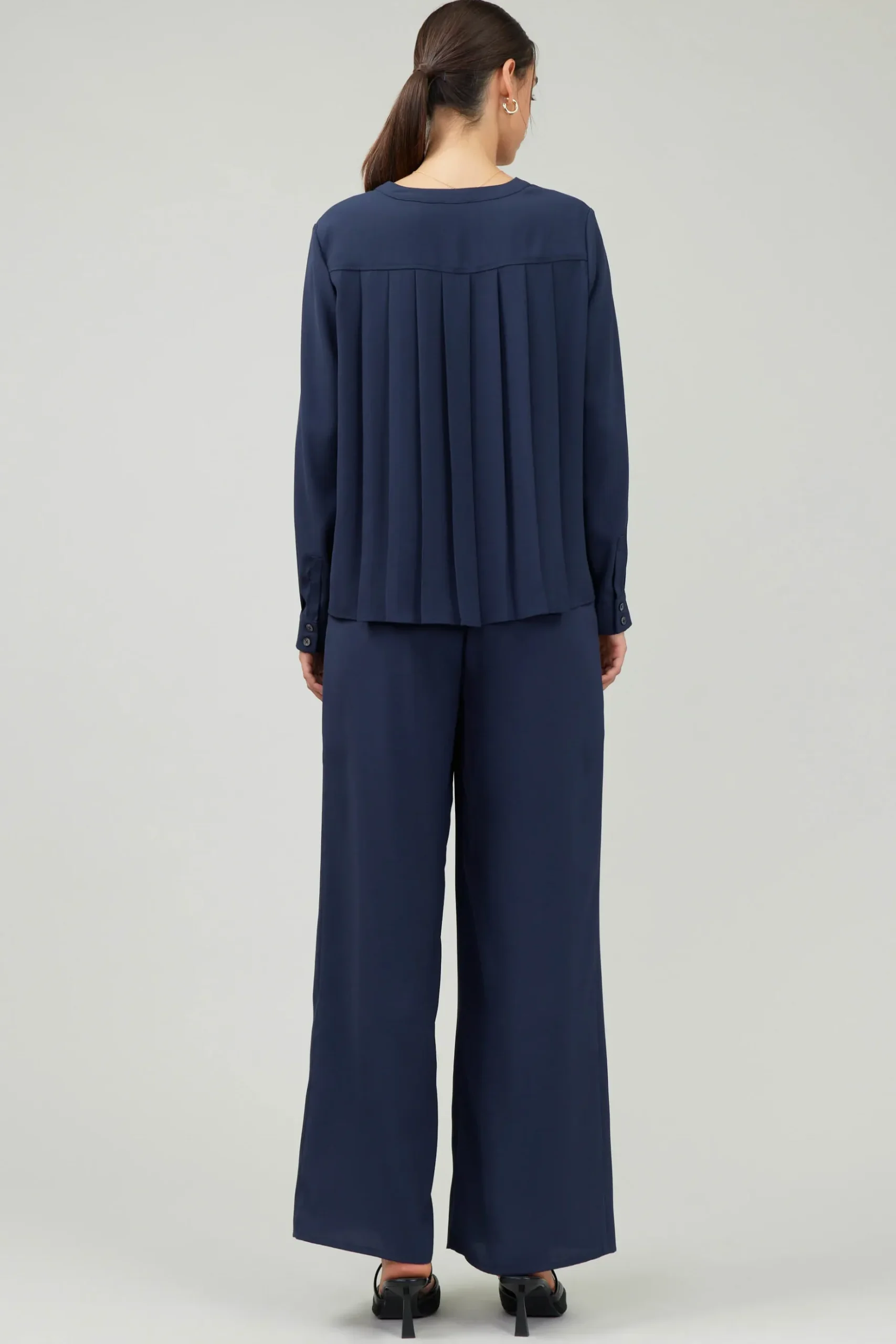 Current Air Buttondown Blouse SLATENAVY Best