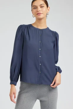 Current Air Buttoned Blouse SLATENAVY Sale