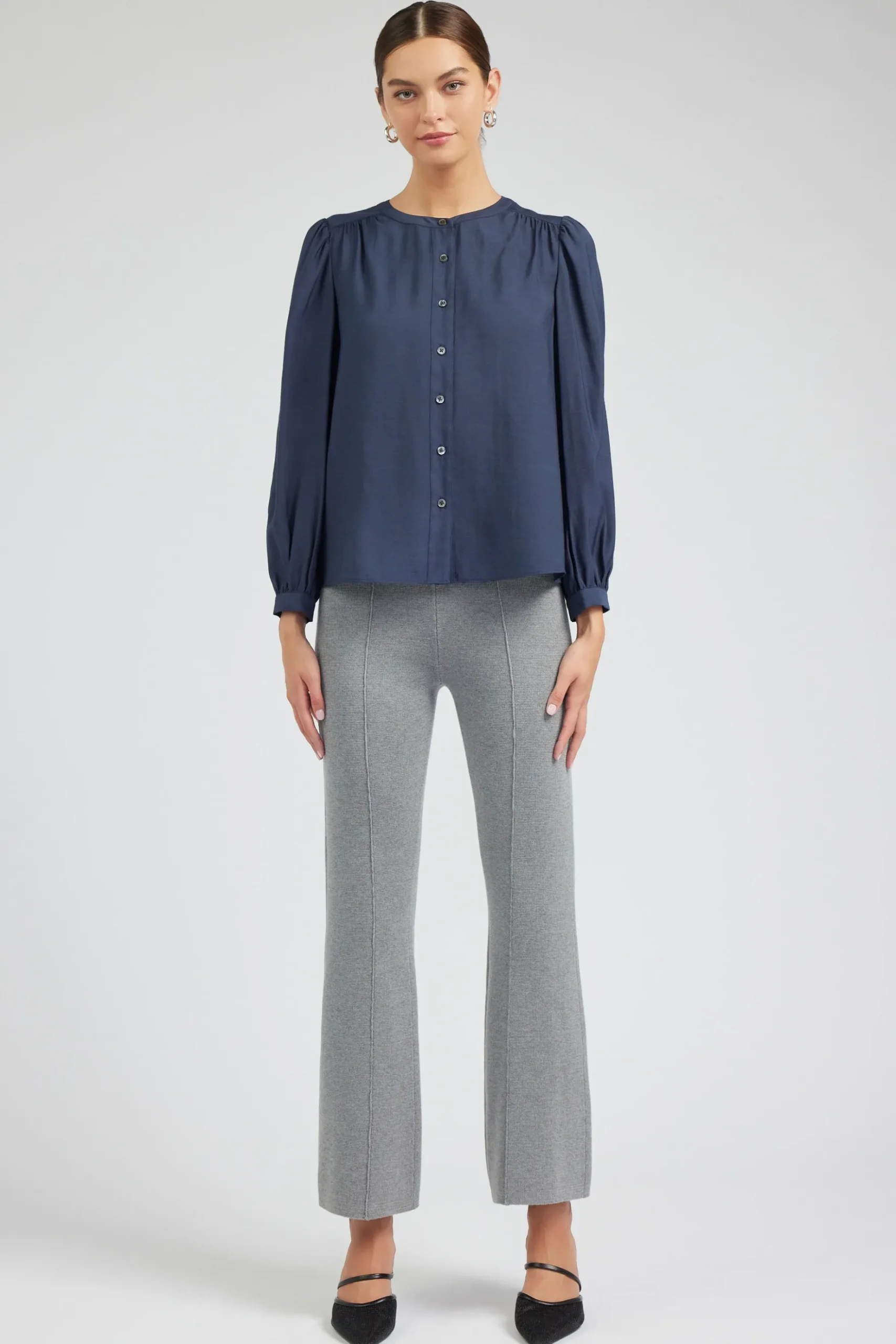 Current Air Buttoned Blouse SLATENAVY Sale