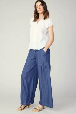 Current Air Buttoned Cotton Blouse WHITE Best