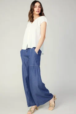 Current Air Buttoned Cotton Blouse WHITE Best