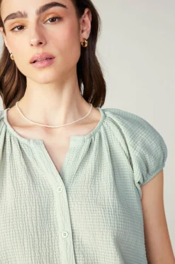 Current Air Buttoned Cotton Blouse LIGHTSAGE Sale